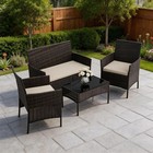 2-7 Pieces Patio Furniture Set Outdoor Sectional Sofa W Table Rattan Wicker Sofa