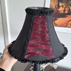 Black Red Gothic Bell Fabric Lamp Shade Fringe Trim