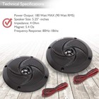 Pyle Waterproof Marine Speakers - Pair Of 5 25  180 Watt Low Profile Slim Style