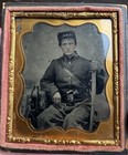 Civil War Double Armed Federal Cavalrymen 1 6 Tintype Photo