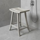 30  X 15  Light Gray Teak Square Shower Bench