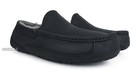Ugg Ascot Matte Leather Black Fur Slippers Mens Size 13 -nib-