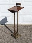 Vintage Double Pedestal Lecturn  Book Stand  Sign-in Display Or Podium W  Lamp
