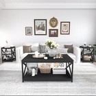 3 Piece Living Room Table Set Coffee Table Set With Large Storage For Home