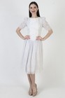 Vtg Jessica Mcclintock Victorian Dress Lace Full Skirt Edwardian Midi Tea Gown