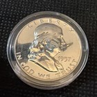 1957 Franklin Half Dollar 90  Silver Proof No Mint Mark In Capsule Estate Coins