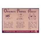 Originate - Purpose - Assist  Employee Wwii Propaganda Poster Aluminum Sign