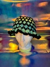Women s Handmade Crochet Bucket Hat  One Size  Multicolor With Black Trim