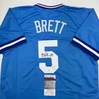 Autographed signed George Brett Kansas City Blue Baseball Jersey Jsa Coa