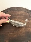 Vintage Norwegian Handstopt Pewter Viking Ship Boat Salt Cellar 