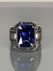 Sapphire Stone 925 Sterling Silver Men s Ring Handmade Ottoman Design