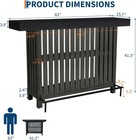 63-inch Large Home Bar Unit  2-tier Kitchen Modern Bar Table With Footrest