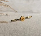 Vintage Brooch Yellow Flower Enamel Accent Gold-tone Metal Pin Used Jewelry