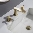Mr  Faucet 3 Hole Bathroom Sink Faucets With Stainless Steel Drain Brushed Gold