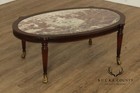 1940 s Custom Regency Style Marble Top Mahogany Coffee Table