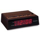 Westclox 22690 Retro Wood Grain Led Alarm Clock  0 6-inch