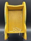 Antique Folk Art Wooden Pull Toy Wagon Cat 1930   s Primitive Hand Made