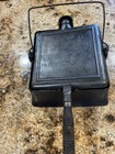 Antique Wagner 1892 Sidney Ohio Cast Iron Waffle Iron Square High Base