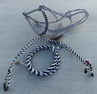 White And Blac Charro Cabresto Bosalillo  Cotton Handmade Charro Bosal Reins Set