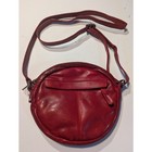 Vilenca Holland Red Round Woven Leather Crossbody Purse