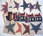 16 Assorted Patchwork Quilt Blocks  Stars Houses Wonky Squares Cotton Quilting