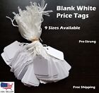 Blank White Merchandise Price Tags W  String Retail Strung Jewelry 100-1000 Pcs