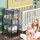 3-tier Baby Diaper Caddy Organizer And Storage Cart  Mobile Metal Utility Cart W