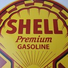 Vintage Shell Gasoline Sign - Gas Pump Porcelainpremium Motor Oil Sign