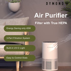 Air Purifier With 4-stage Hepa Filter 3-speed Built-in Uv-c For Bedroom Office