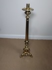 Used Gothic Church Altar Candlestick  25  Ht  All Brass  cu530  Chalice Co