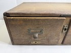 Antique Library Bureau Sole Makers Wood Card Catalog 2 Drawer Oak Brass Handles