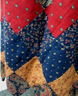 Vintage 70s Patchwork Quilt Midi Skirt Floral Handkerchief Hem Sz L Boho Hippie