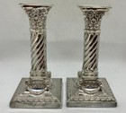 Jenkins   Timm Sterling Weighted Piano Candlesticks Sheffield 1896 Antique