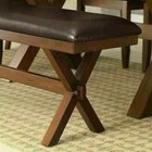 Brown Upholstered Dining Bench Kitchen Seating Farmhouse Country Entry Stool New