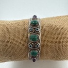 Green Turquoise Bracelet With Stones Sterling 