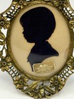 Vintage Matson 24k Gold Plated Silhouette Frame Child Portrait 6x5   