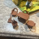 Vtg 1979 Fisher Price Woodsey Squirrel Family Log House Playset Furniture Rare