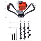 52cc Gas Post Hole Digger  Borer Fence Ground  4   6   8   Drill Bits