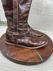 Cole Haan Boot Womens Size 8 B Equestrian Brown Leather Mid Calf Side Zip Riding