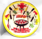 Mid-century Barbeque Bbq Bowl Enamel Metal 16 In  Cute Retro --vintage 