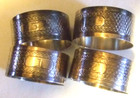 Silverplate Napkin Rings Set Of Four Vintage Family Heirloom