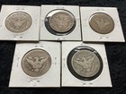 90  Silver Barber Half Dollars 50c  Mixed Dates  Lot Of  5 