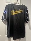 El Salvador Es Baseball Style Button Front Jersey Shirt Black Gold Adult Xl