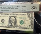 1977 A   1 Federal Reserve Note   F i Block   - Misalignment Error - Pmg 35