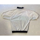 Vintage 80 s Bill Blass White teal navy Boxy Polo Tee  M