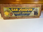 Antique San Joaquin Cherry Growers Wooden Wood Crate Box California Labeled 1920