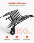 Vevor Folding Chair Rack Cart For 10 Chairs Of 150 Lbs Push-style Chair Dolly
