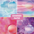 36 Sheets 12x12 Paper Pad Pack Scrapbook Cardstock Decorative Paper - Shimmer Wa