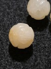 One Chinese Carved Bead Yellow Jade Double Shou Dragon Round 12mm