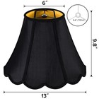 Goso Black Scalloped Lamp Shades Set Of 2 Medium Replac  Braids With Petal Ed   